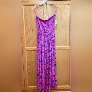 Women's 12-14 NWT Scoop Strapless Maxi Tube Dress Pink Purple